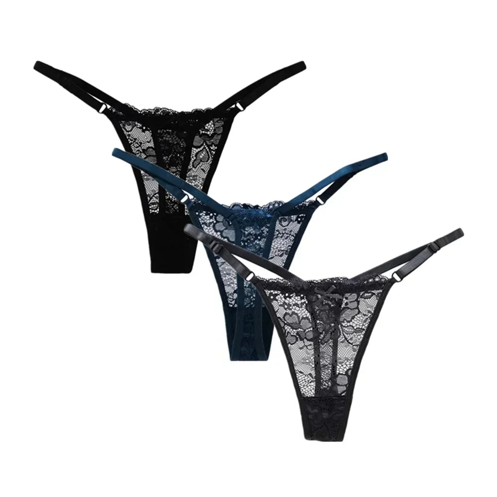 3pcs/set Adjustable Strap Mesh Thong - Empire P.E