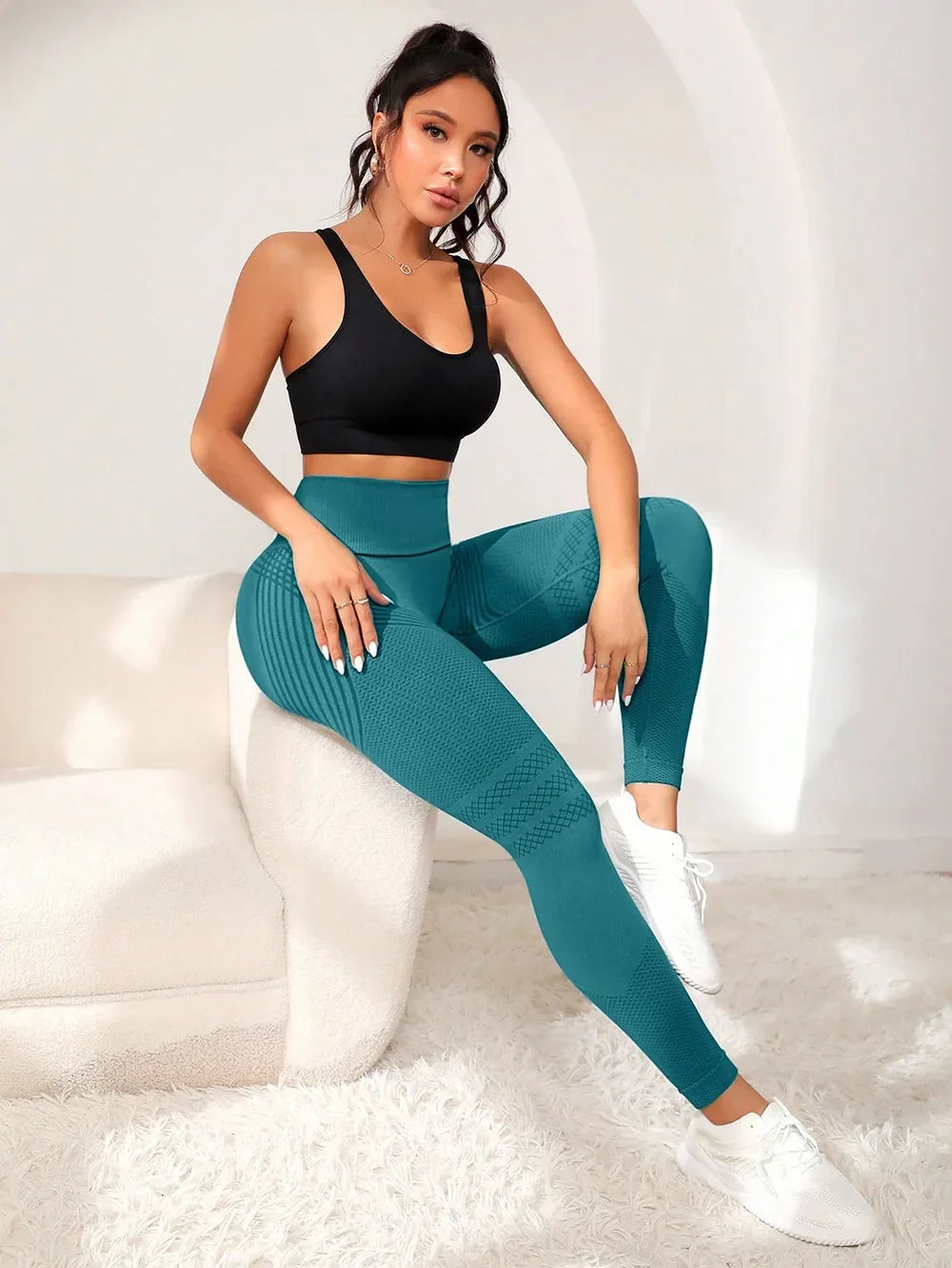 Women's High Waisted Elastic Fitness Pants - Empire P.E