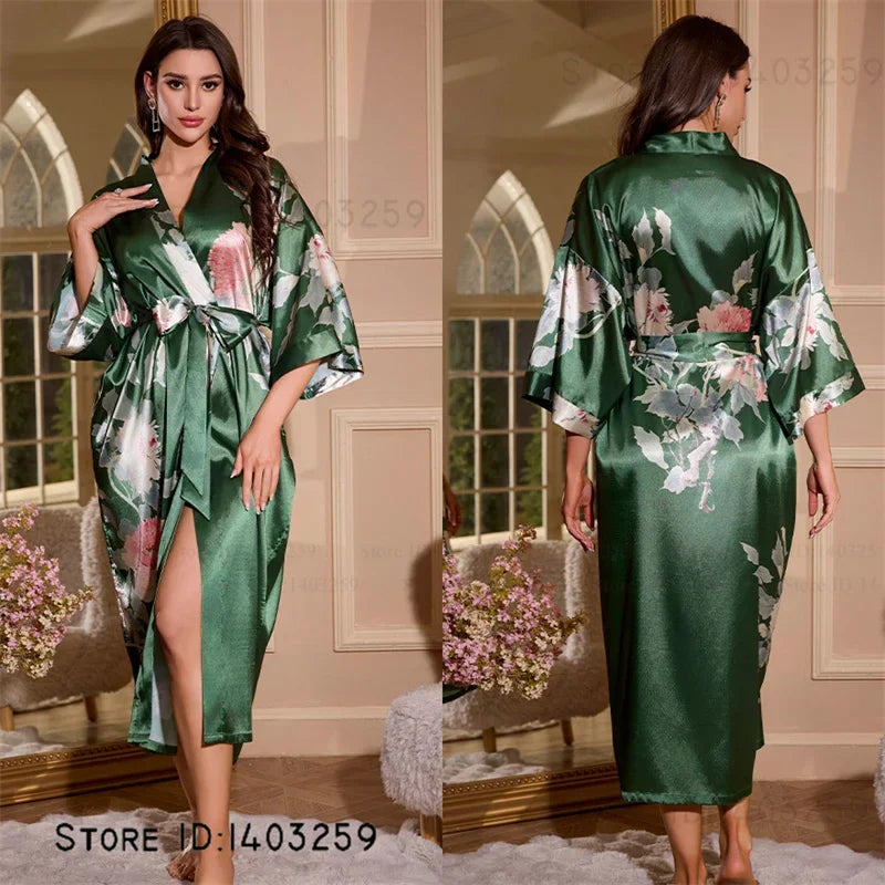 Female Long Robe Loungewear Elegant - Empire P.E