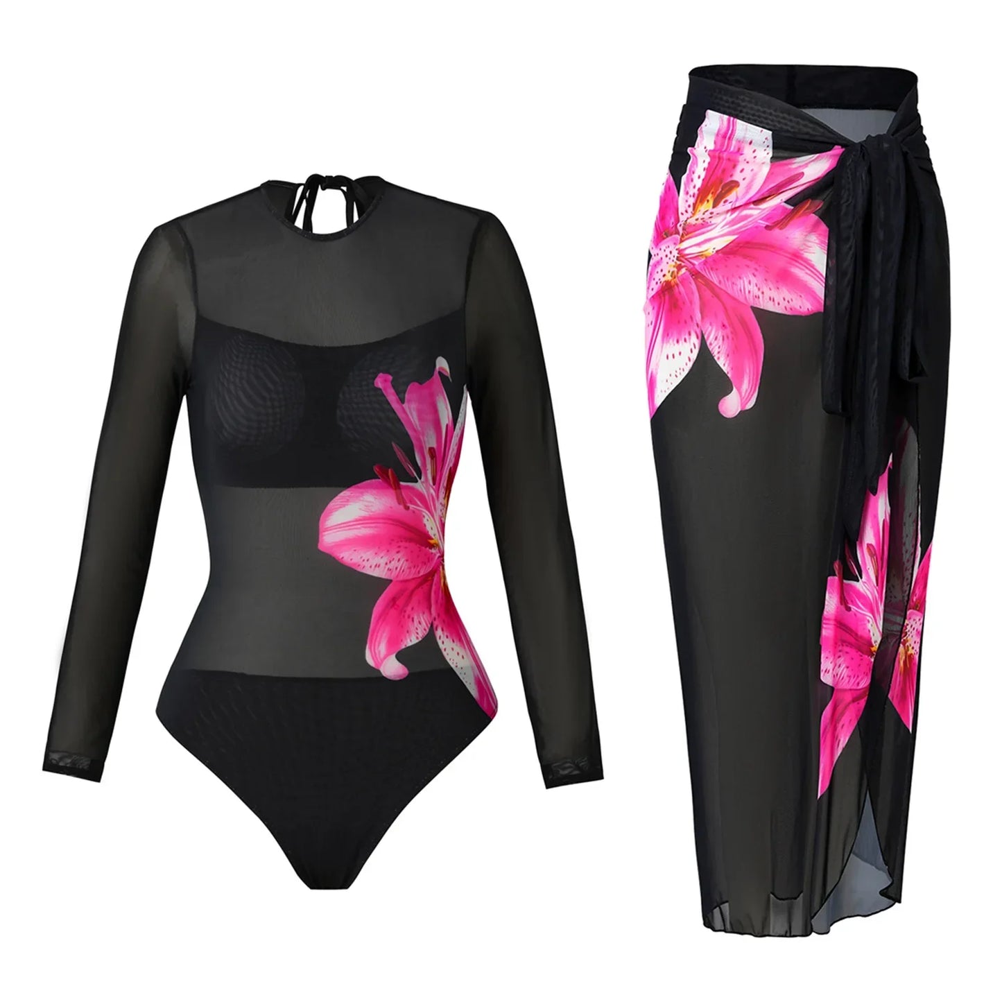 Bikini Bodysuit Swimwear With Skirt