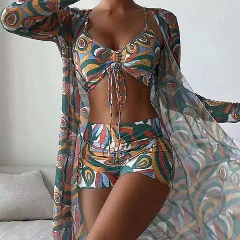 Summer Print Swimsuits Tankini Sets Female Swimwear Sports Beach Wear Two-Piece Bathing Suit Girls Pool Women Swimming Suit 2025 - Empire P.E