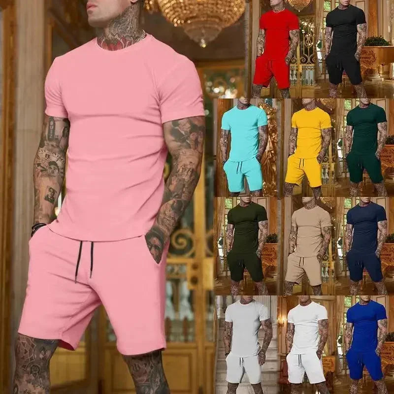 summer outdoor sports suit men's two-piece set tracksuit