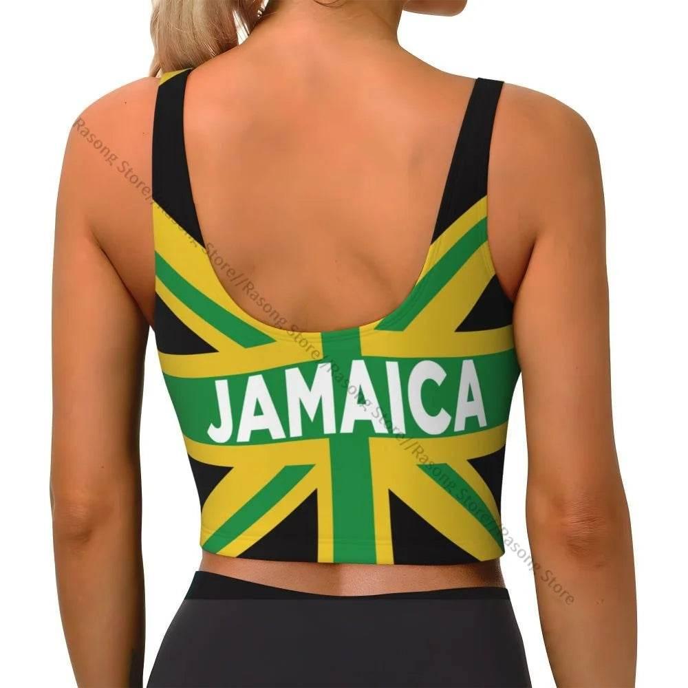 Sports Bra Women Running Yoga Clothes Vest Jamaica Kingdom Flag Gathering Fitness Vest - Empire P.E