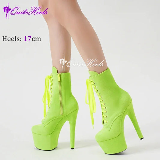 Faux Suede 17cm Pole Dance Shoes - Empire P.E