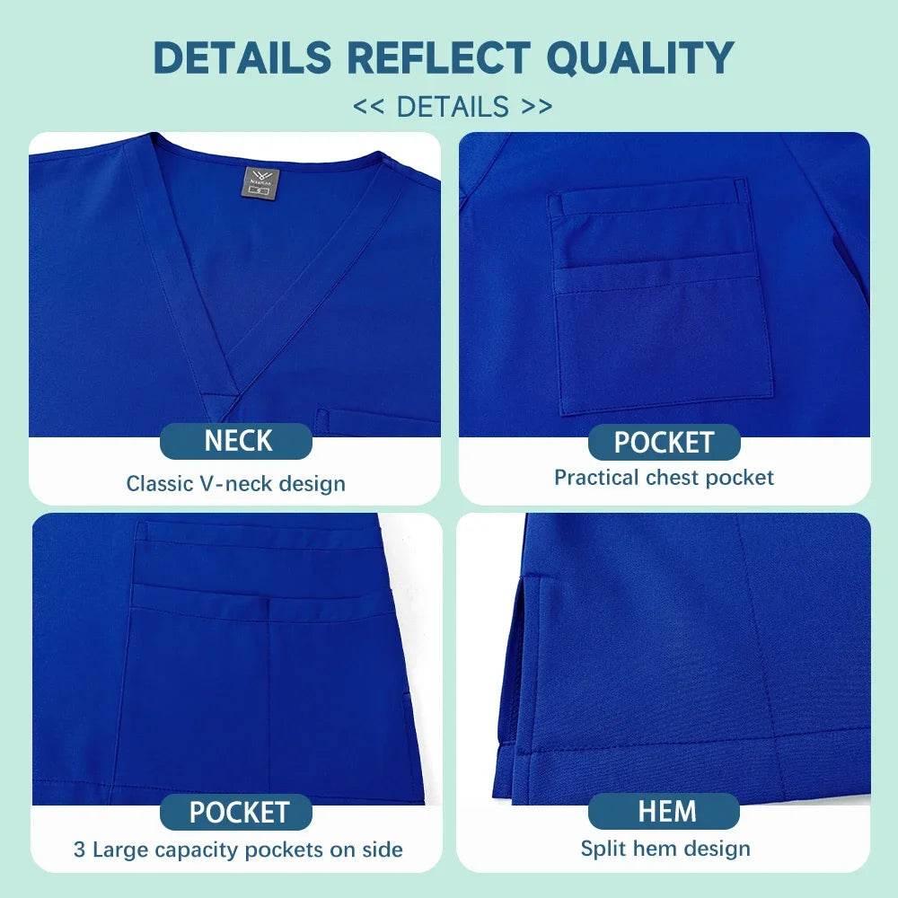 Hot Sale Nurse Scrubs Set Women Anti Wrinkle Washable Soft Hospital Uniform Medical Scrubs Women Scrubs Sets Medical Accessories - Empire P.E