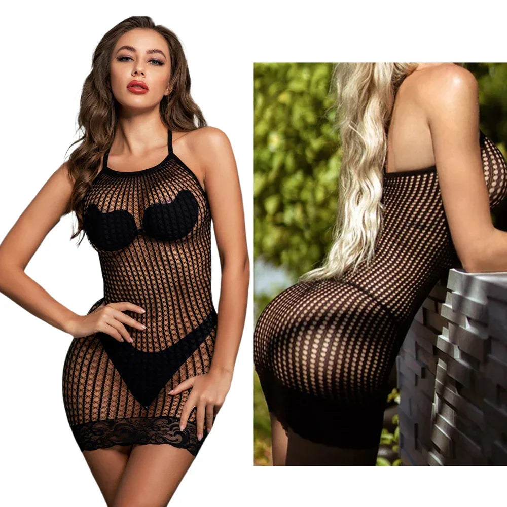 Strapless See Through Sexy Tight Pencil Dress Mesh