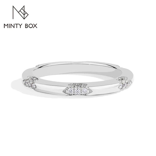 S925 Silver Moissanite Wedding Band Ring for Women - Empire P.E