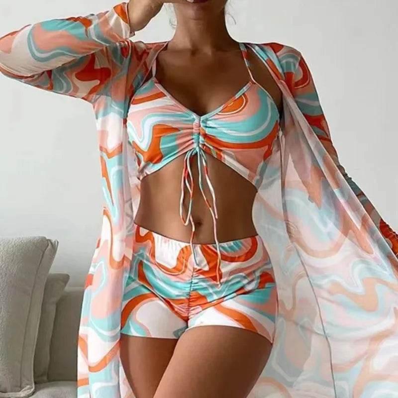 Summer Print Swimsuits Tankini Sets Female Swimwear Sports Beach Wear Two-Piece Bathing Suit Girls Pool Women Swimming Suit 2025 - Empire P.E