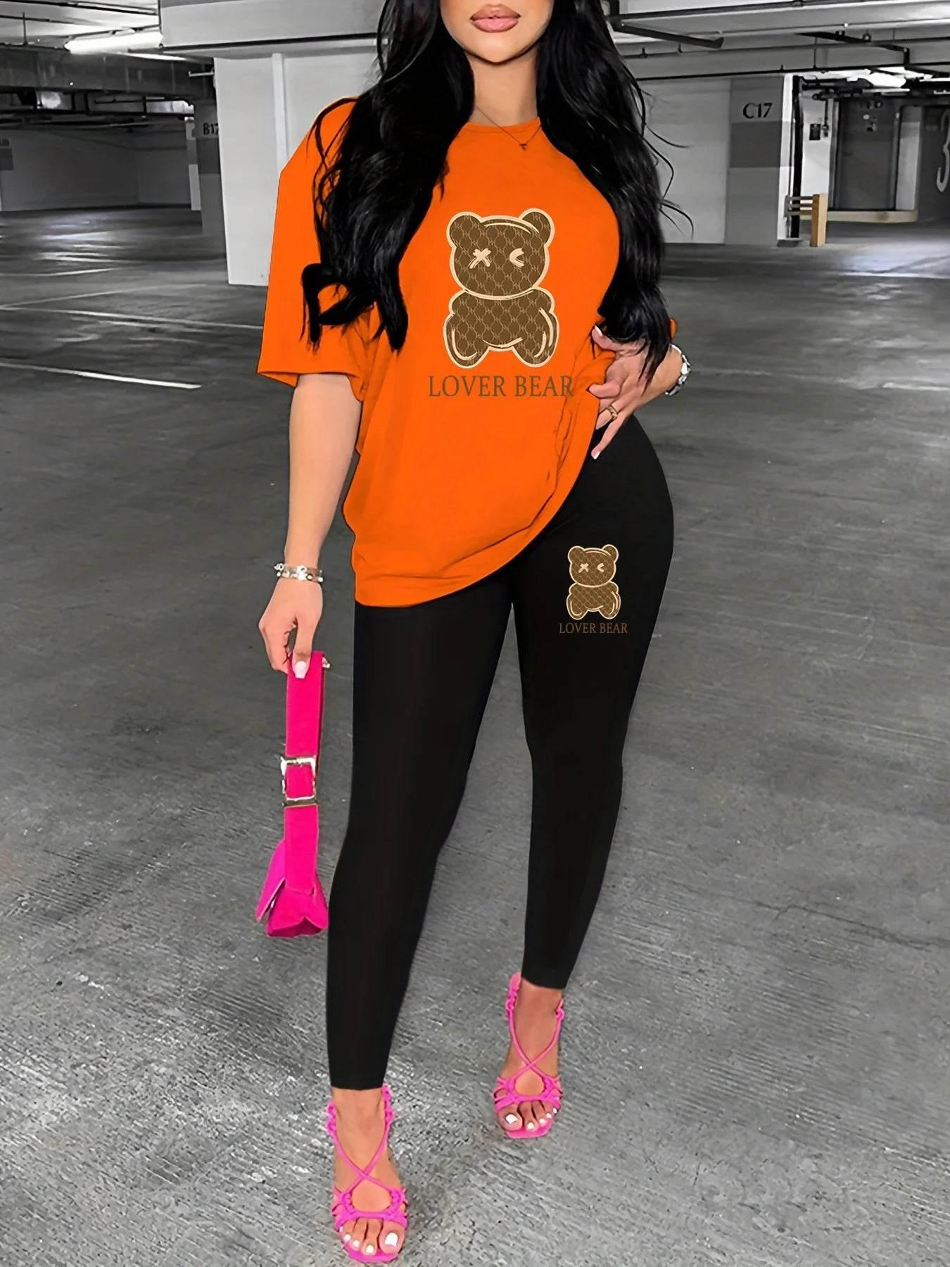 Women's LOVER BEAR print casual loose fit - Empire P.E