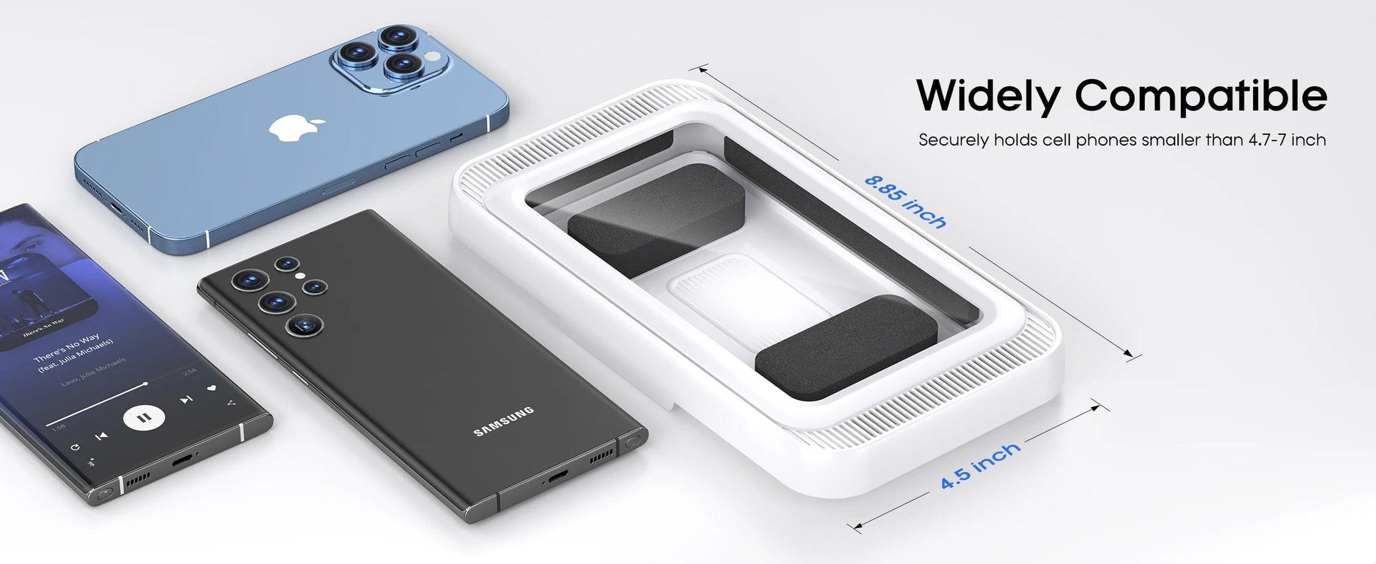 Shower Phone Holder with Speaker Waterproof 480 Rotation, Wall Phone Mount - Empire P.E