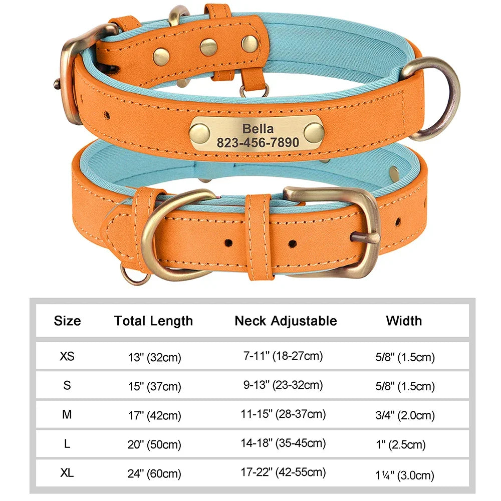 Personalized Dog Collar Custom Engraved PU Leather - Empire P.E