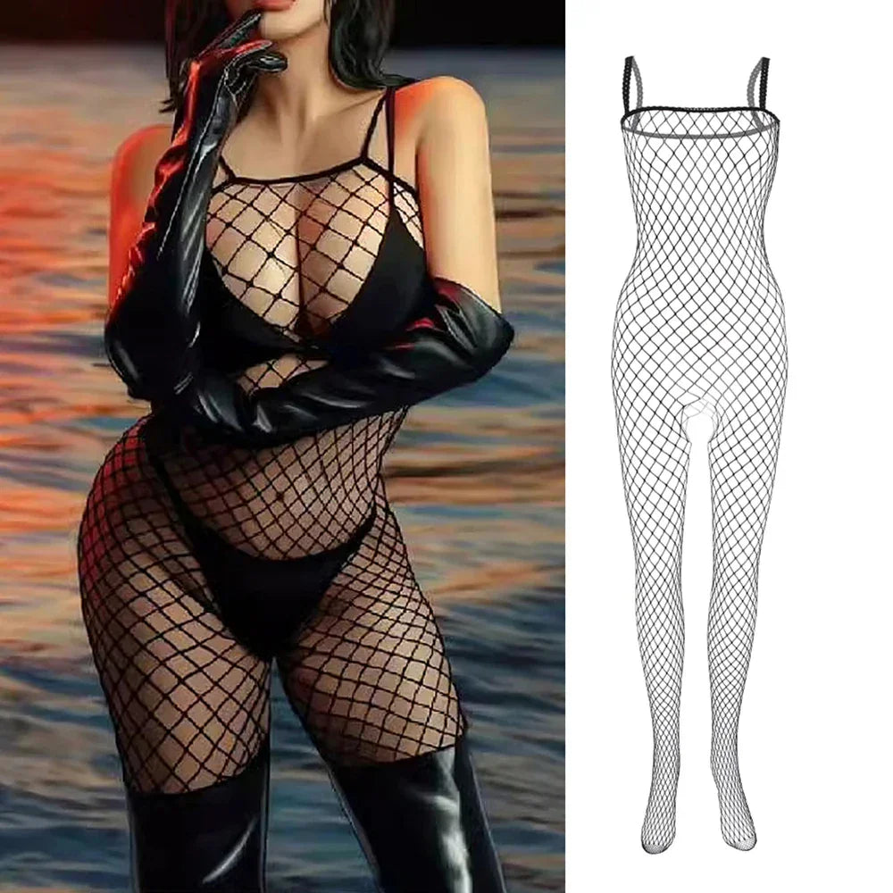 Large Size Women Open Crotch Body Stocking Lingerie Bodysuit - Empire P.E