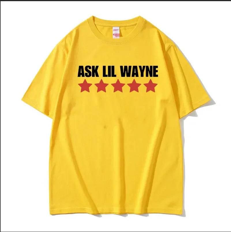 Rapper Ask Lil Wayne Printed Pattern Tshirt for Women's Casual High Quality Fashion Tshirt Top Clothing Oversized T-shirt - Empire P.E