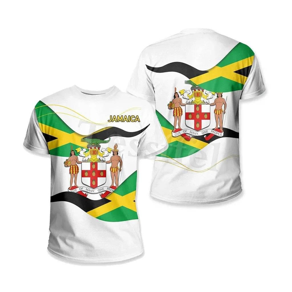 Jamaica Lion Emblem Summer New Fashion 3D Printed Top T-shirt Men and Women Can Be Large Size Loose Fashion Short Sleeves - Empire P.E