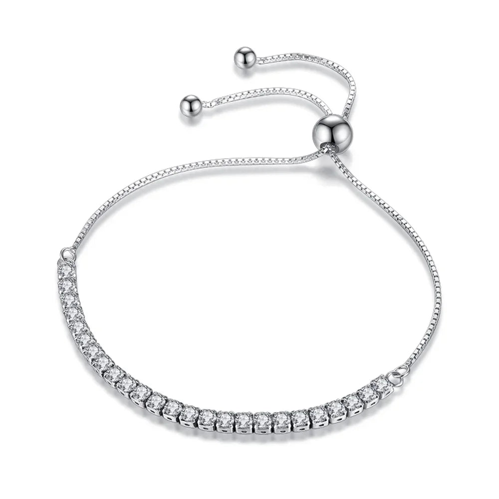 3mm 4mm D Color Moissanite Tennis Bracelet Full Diamond GRA 925 Sterling Silver - Empire P.E