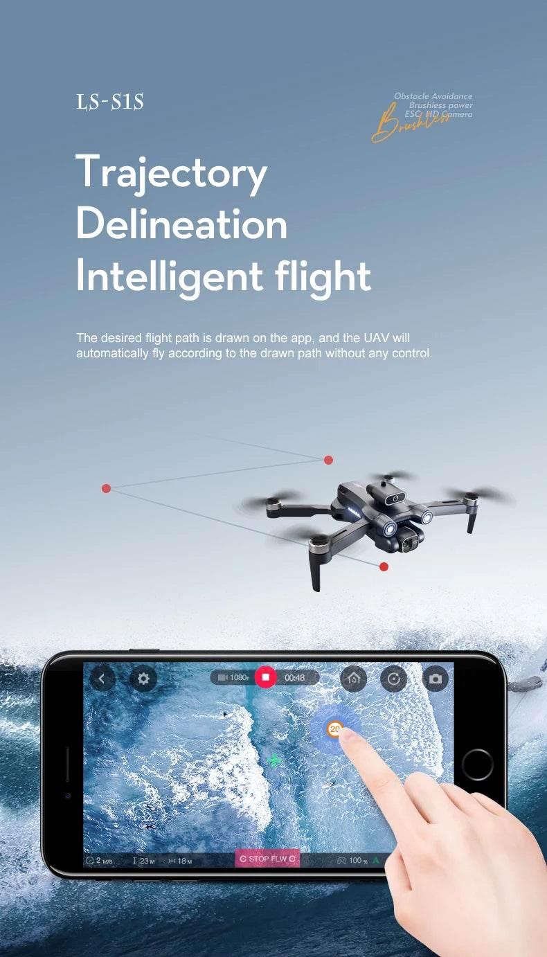 New S1S Mini Drone Caméra 8K Professional Brushless Motor Dron Obstacle Avoidance HD Dual Camera Foldable Quadcopter Toys - Empire P.E