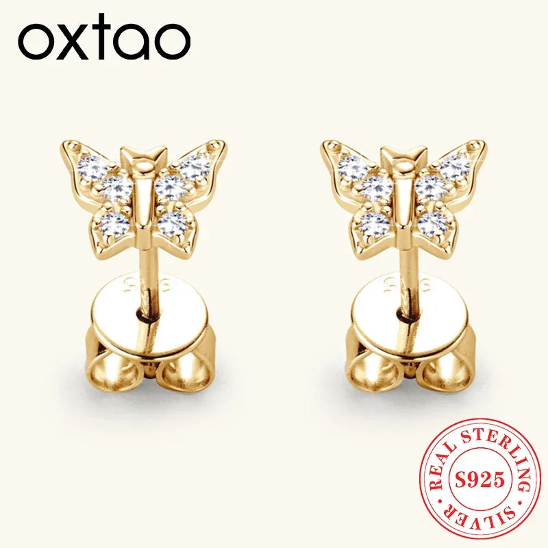 925 Sterling Silver Moissanite Butterfly Earrings - Empire P.E