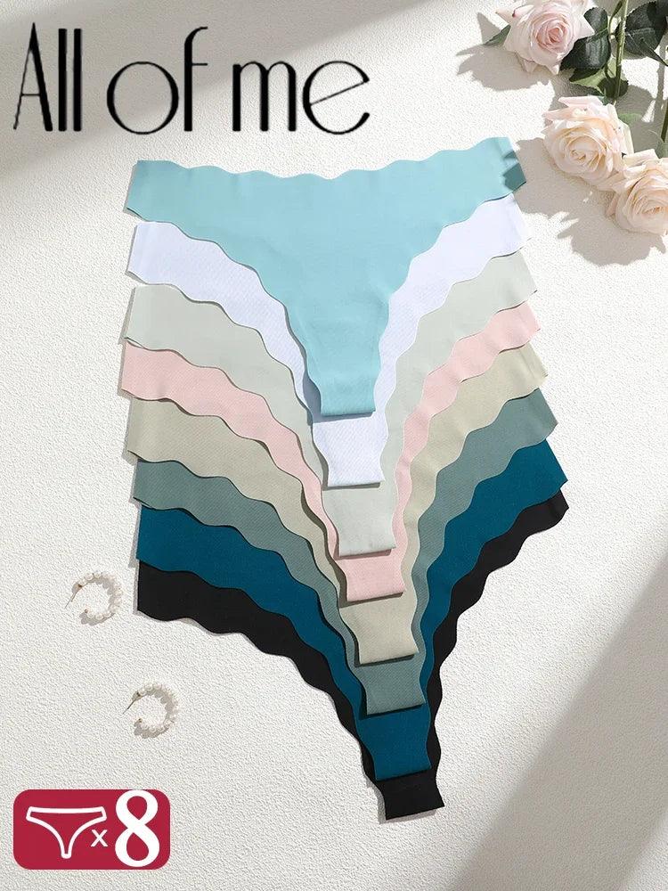 8Pcs Sexy Lingerie Women's Seamless Panties Ice Silk G-String - Empire P.E