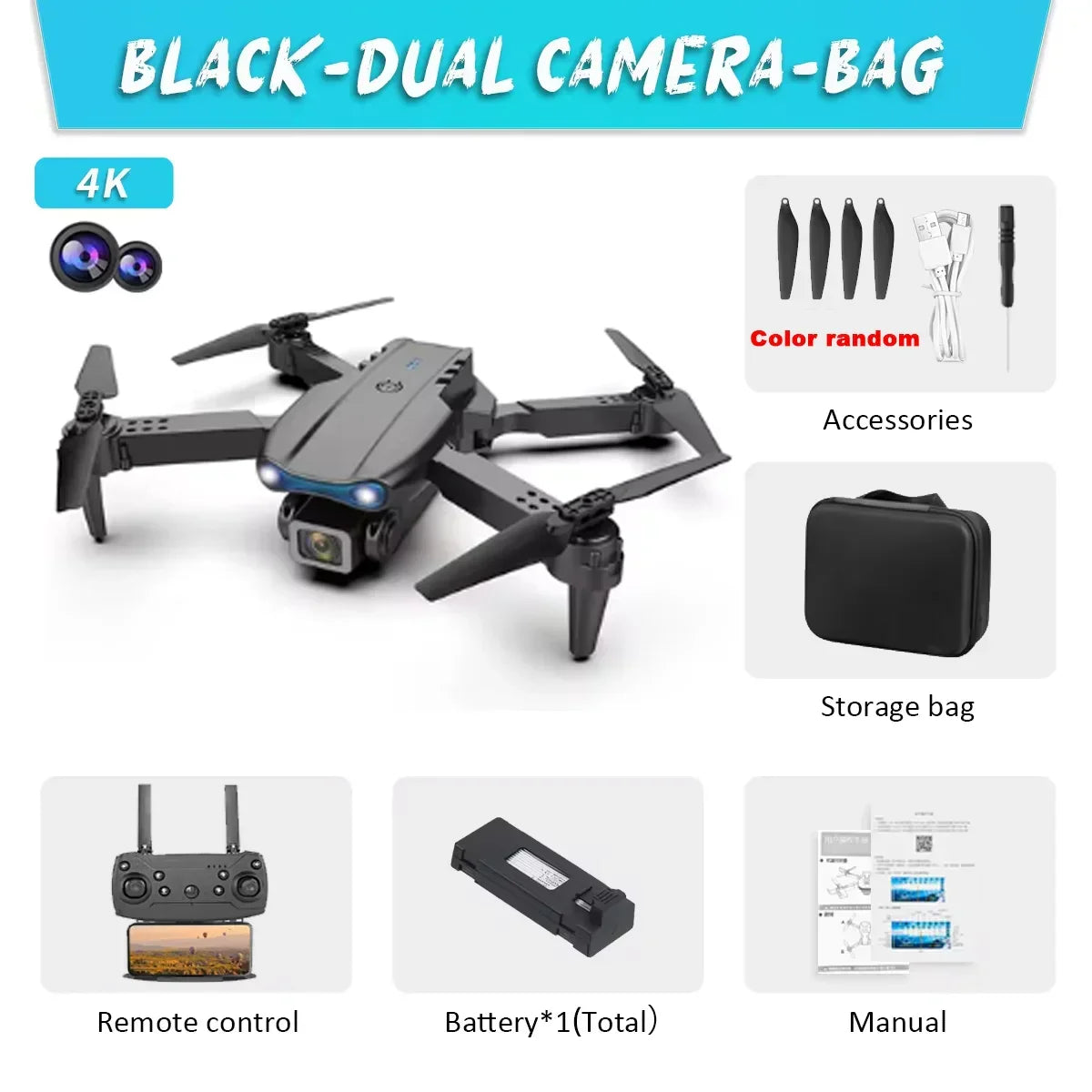 E99Pro Drone HD Professional 4k drone Dual Camera WIFI - Empire P.E
