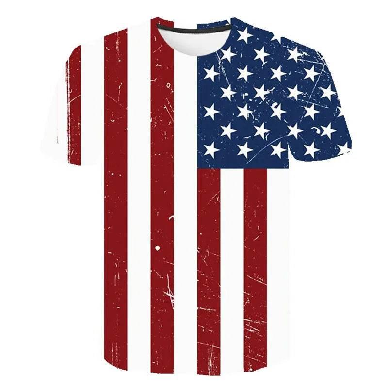 New USA Flag T-Shirt Men Women Stripes And Stars Pattern 3D Printed T Shirts Eagle American Flag Men's T-Shirts Summer Tops Tees - Empire P.E