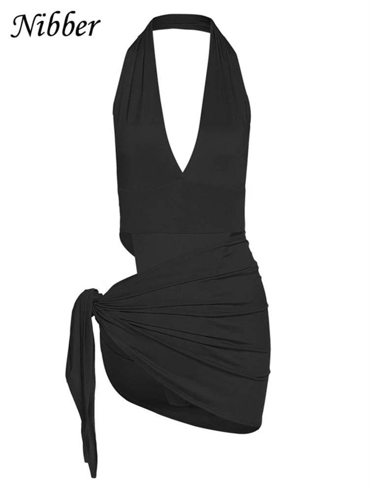 Nibber Sexy Beach Vacation Wear Basic Bikini Bodysuit Skirts 2 Two Piece Sets For Women's Clothing Suits Swimsuit Female 2024 - Empire P.E