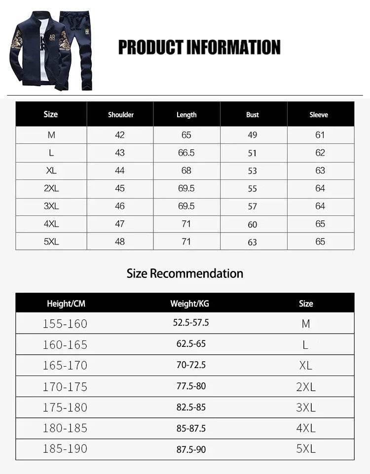 2024 New Men's Tracksuit Fleece Jacket and Sweatpants 2 Piece Set - Empire P.E
