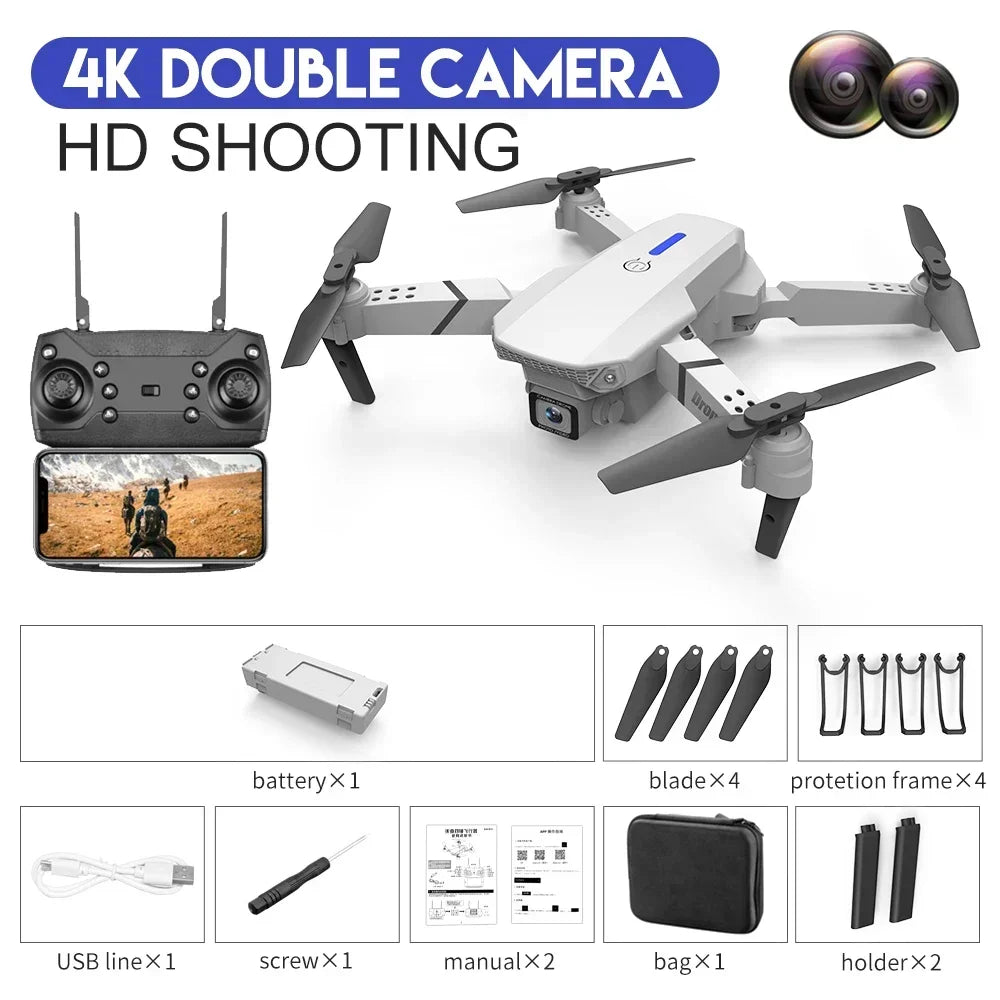 2023 New E88 Pro WIFI FPV Drone Wide Angle HD 4K 1080P Camera - Empire P.E