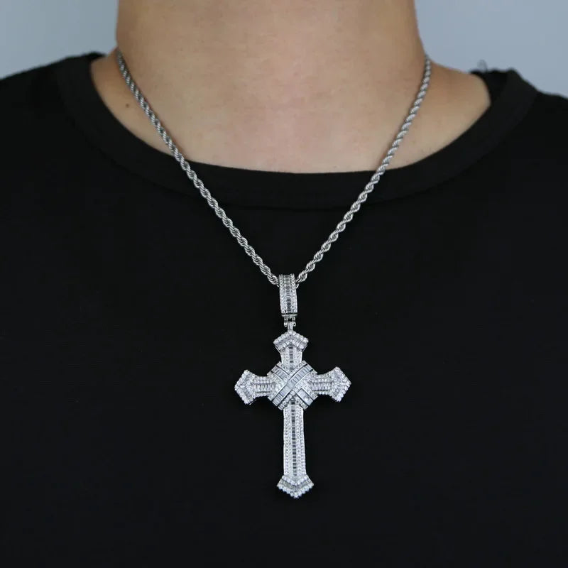 Long Lab Diamond Cross Pendant - Empire P.E