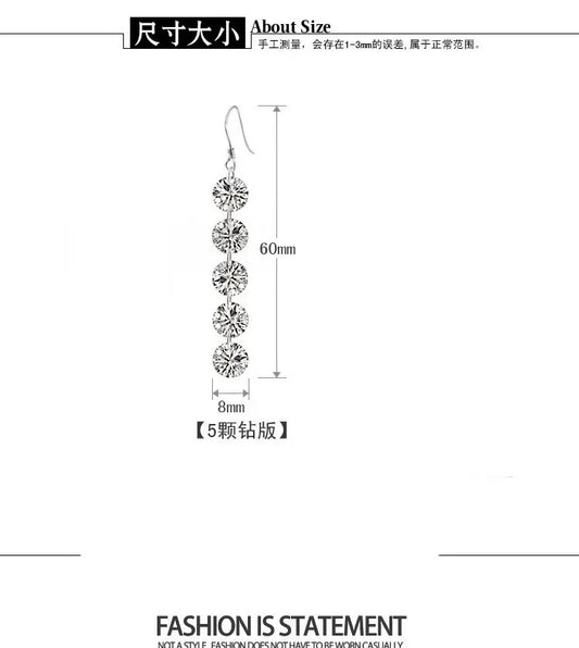 1CT Moissanite Long Drop Earrings - Empire P.E