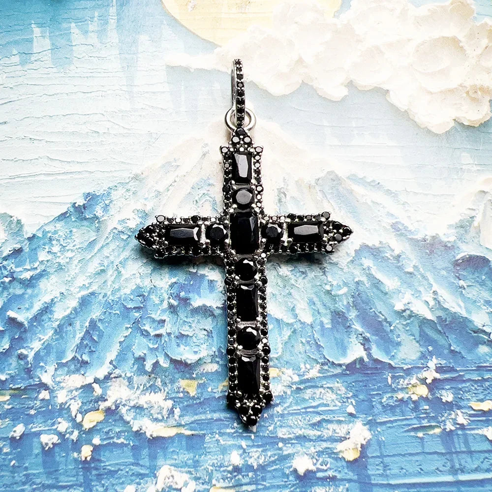 Timeless Cross Black Zircon Pendant