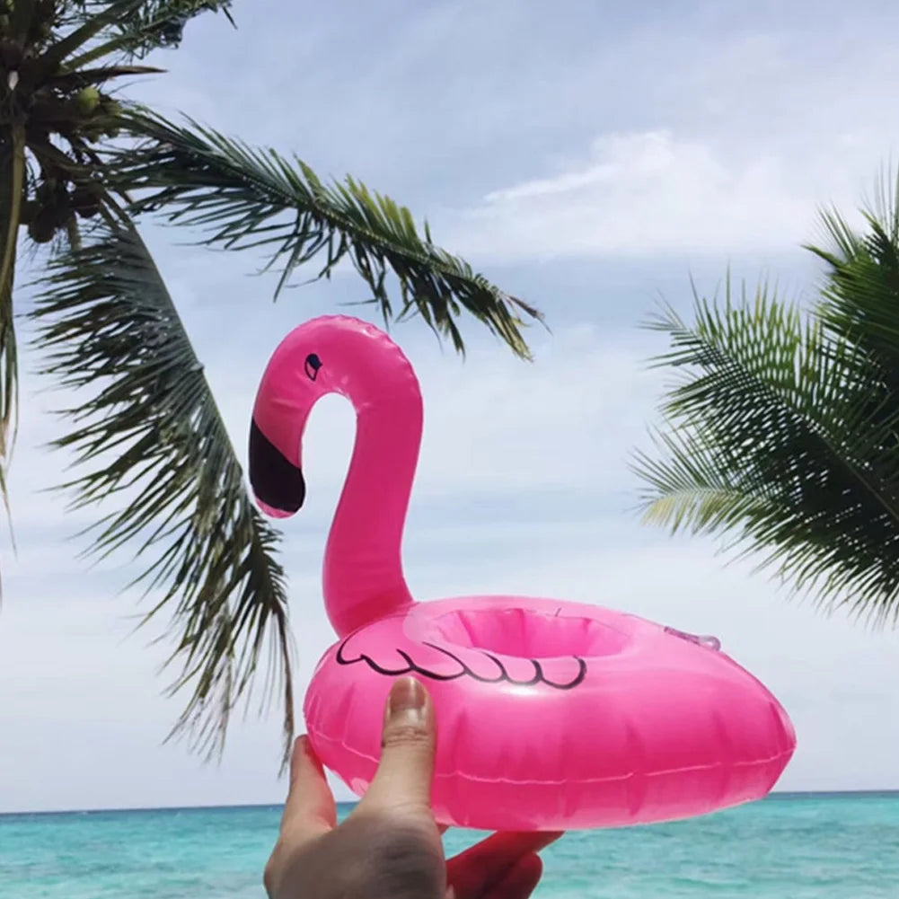 10-20PCS Water Coasters Floating Inflatable Cup Holder Swimming Pool Drink Float Toy Inflatable Pool Flamingo Party Decoration
