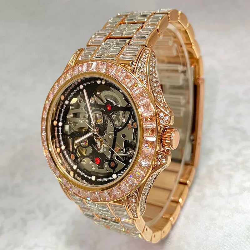 Hip Hop Big Square Diamond Bling Watch