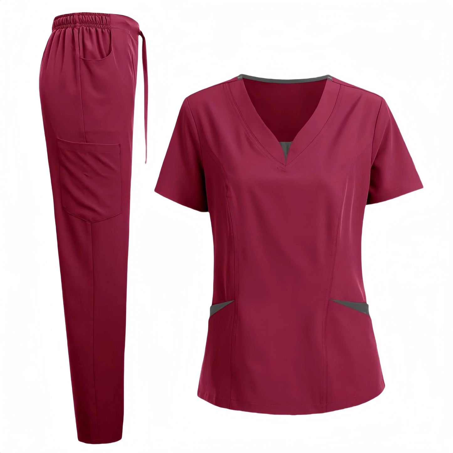 Scrub Set for Women Nurse V Neck Plus Size Scrubs Tops and Pants - Empire P.E