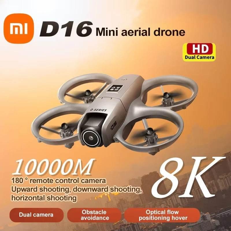 Xiaomi D16 Mini Drone with 180° Electric Adjustable 8K HD Camera WiFi Light Flow Drone Pocket Obstacle Avoidance Rc Quadcopter - Empire P.E