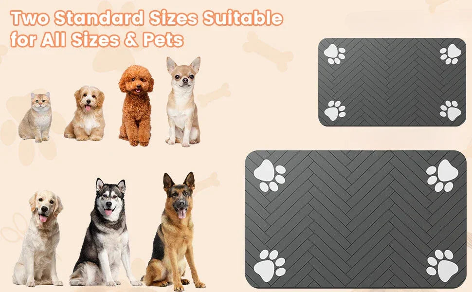 Pet Feeding Mat-Absorbent Waterproof Rubber Backing - Empire P.E