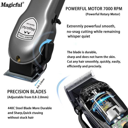 Magicful Hair Clipper Hair Trimmer For Men Rechargeable Li-ion Battery - Empire P.E