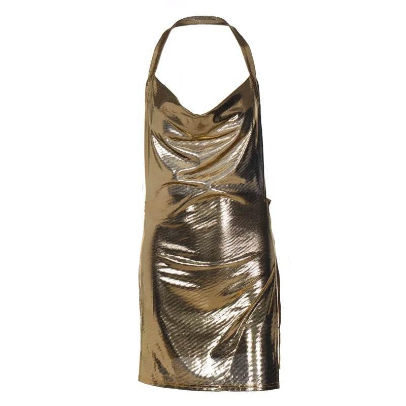 Elegant Short Dress with Hanging Neck Backless - Empire P.E