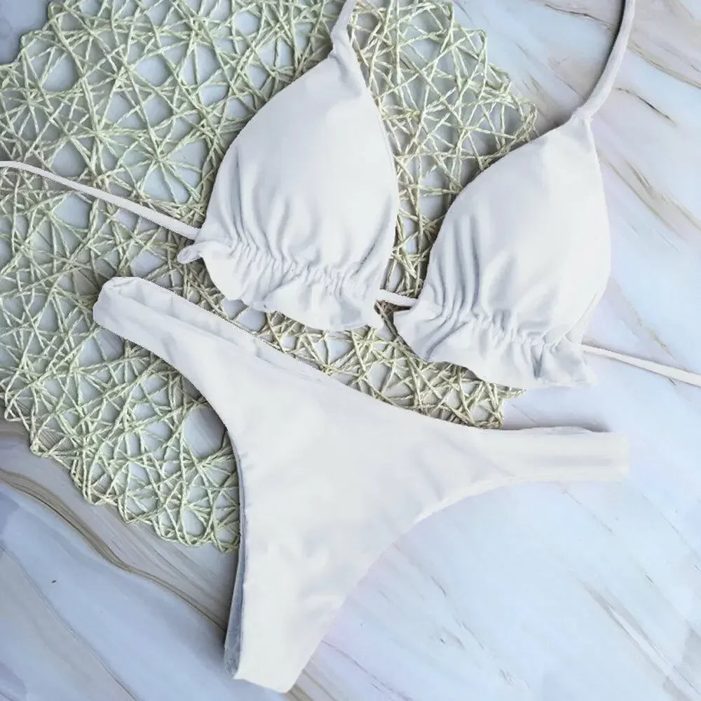 Sexy Bandage Top Thong Bottom 2 Pieces Set - Empire P.E