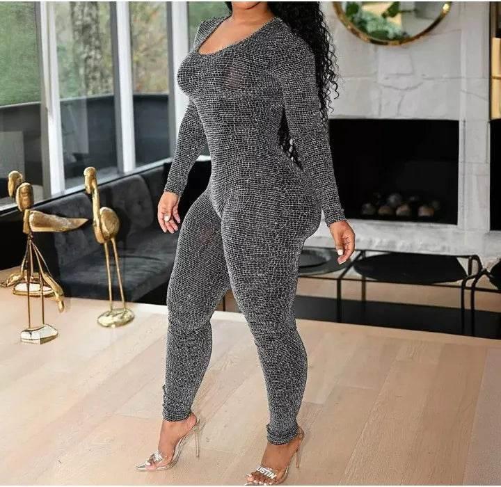 Sexy Jumpsuit Woman Allover Print Lace-up Side - Empire P.E