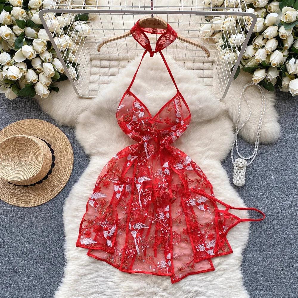 Hollow Out Cosplay Lingerie Lace Backless Jumpsuit - Empire P.E