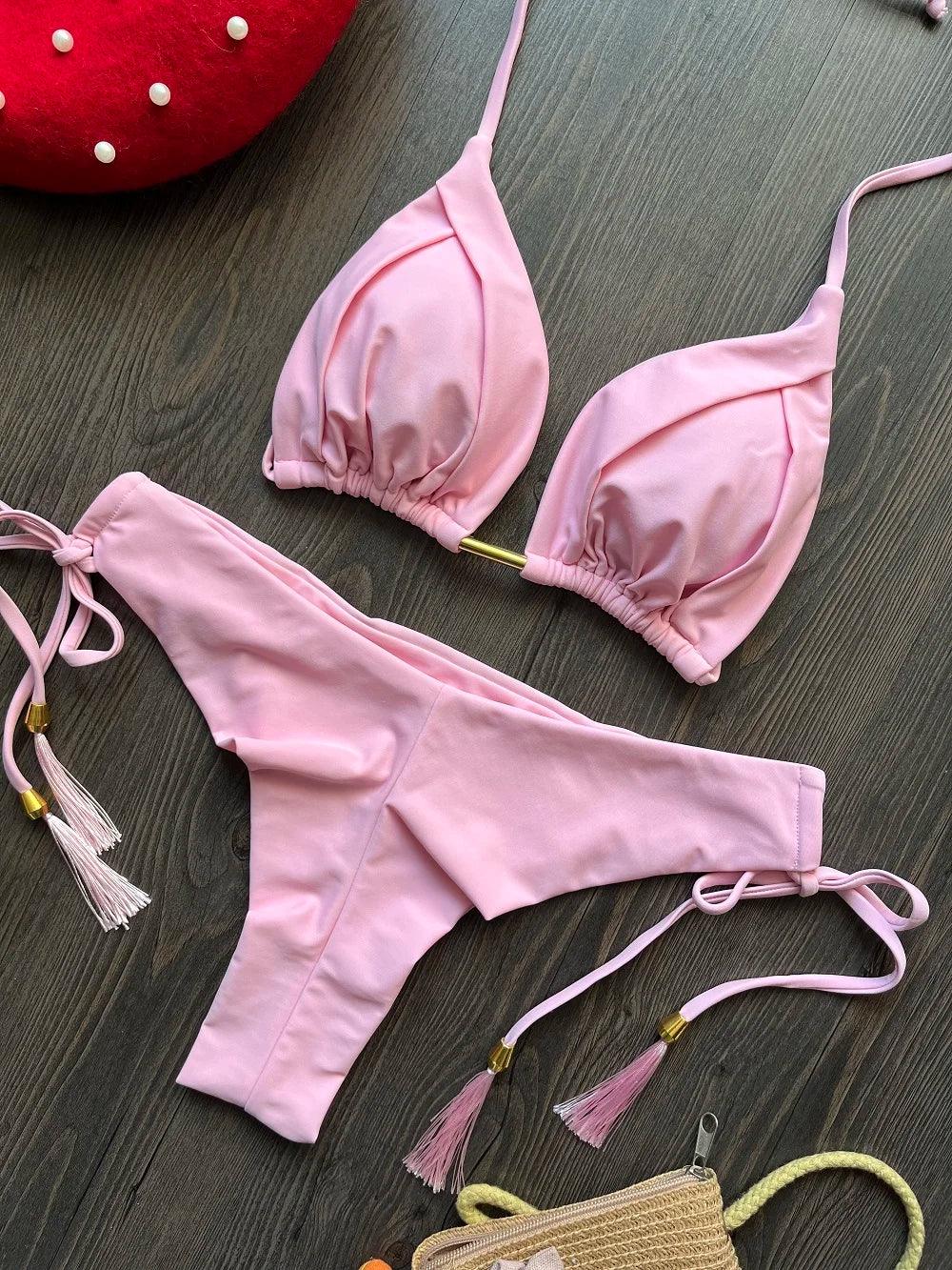Sexy 13 Color Triangle Bathing Suit for Women Brazilian Beach Bikini Set - Empire P.E
