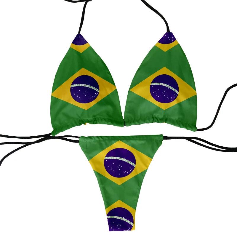 Fashion flag pattern printed swimsuit - Empire P.E