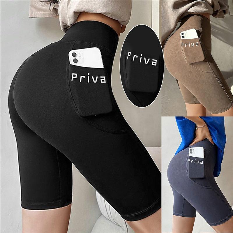 Women Yoga Sports Shorts High Waist Fitness Shorts Casual Streetwear Short Trousers Female Tight Shorts For Ladies Workout Pants - Empire P.E