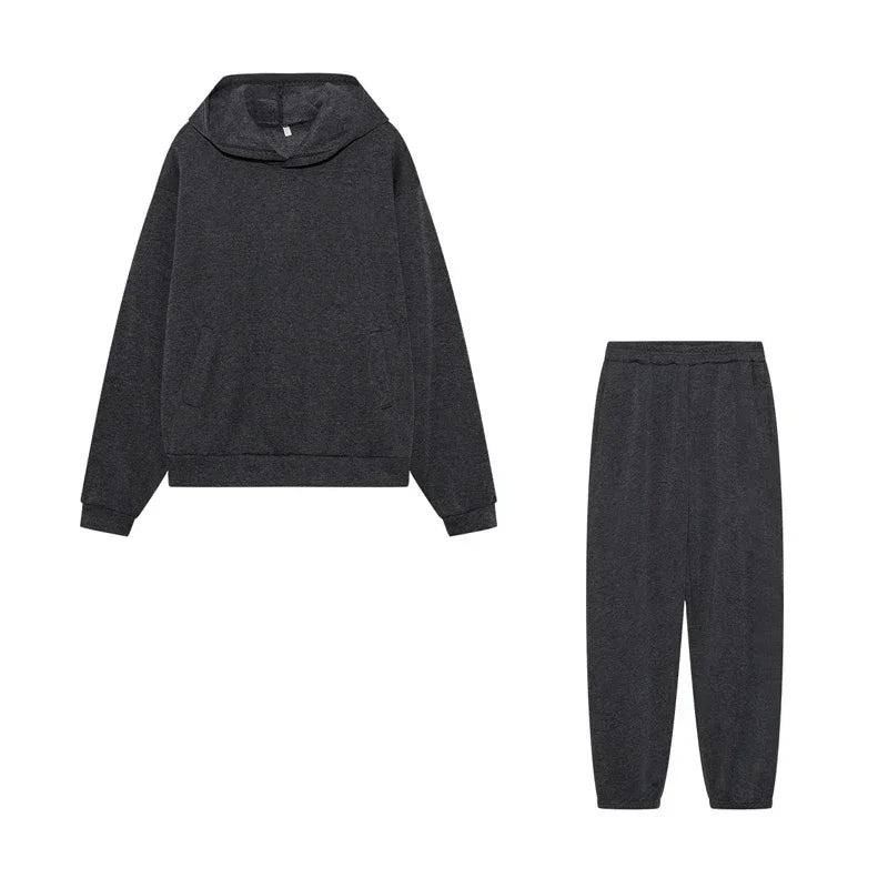 2023 Trend Casual Fashion Thickened Long-sleeved Sweater Pants Two-piece Suit