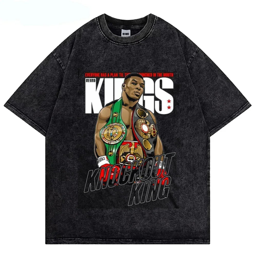 Mike Tyson Washed T Shirt Vintage Boxing Champion T-shirts - Empire P.E