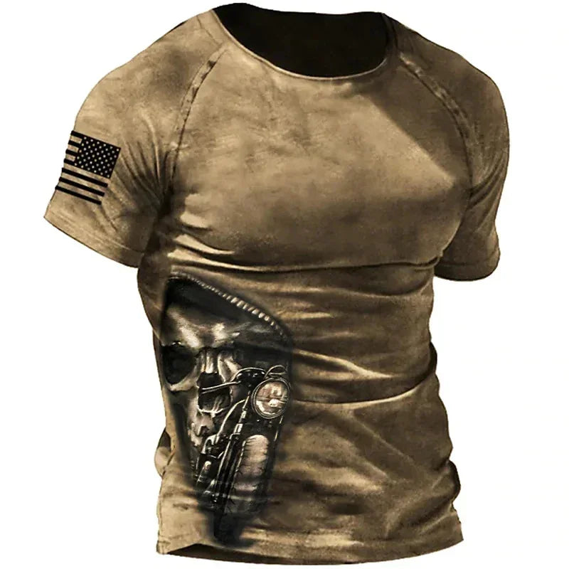 Men Vintage Motorcycle T Shirt 3d Print - Empire P.E