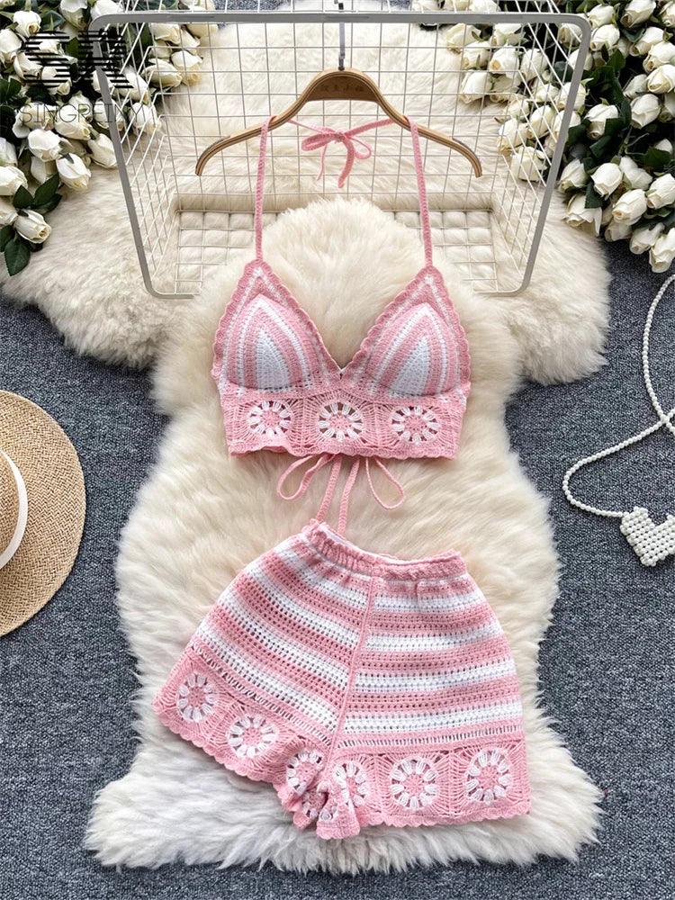 Beach Vacation Knit 2pcs Suits
