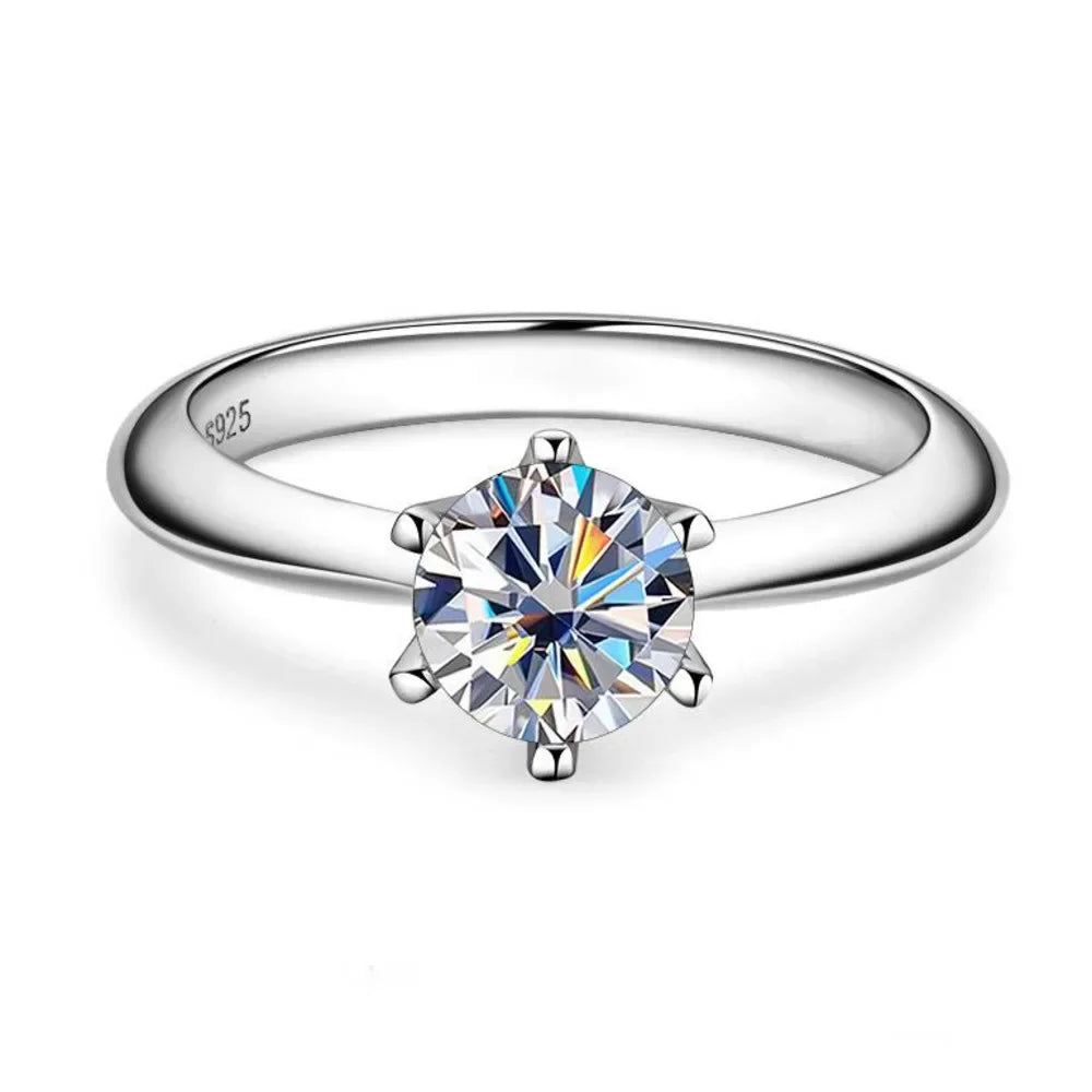 GRA Certified Moissanite Ring VVS1 Lab Diamond Solitaire Ring - Empire P.E