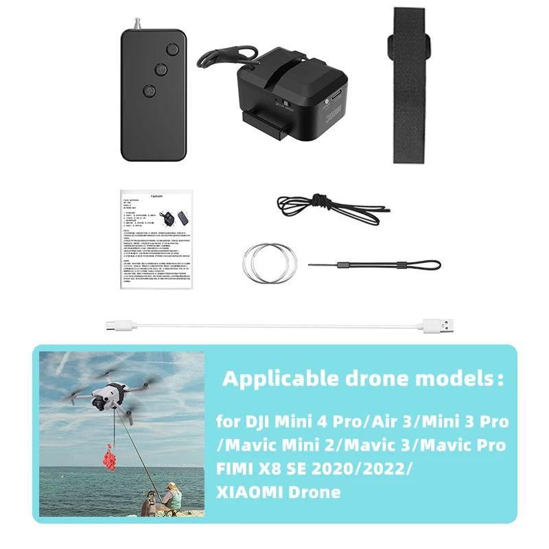 BRDRC Airdrop System for DJI Mini 4K/Mini 4 Pro/Air 3/Mini 3 Pro/Mavic 3/Mavic Pro Drone Thrower Fishing Life Rescue Send Gift - Empire P.E
