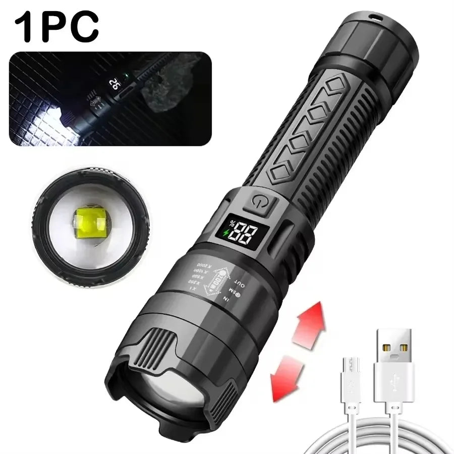 1600000 LM Super Bright Flashlight USB Rechargeable - Empire P.E